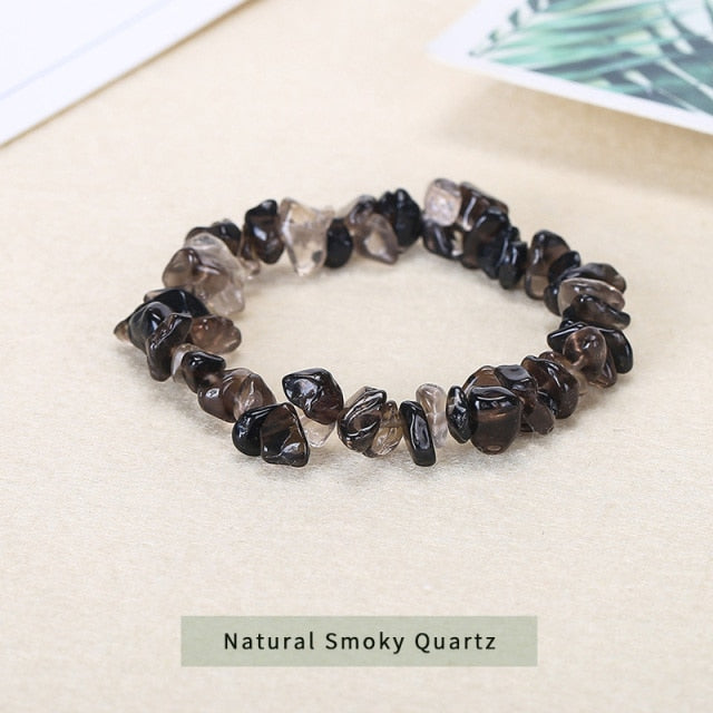 Natural Crystal Gemstone ~ Nature Amethyst & Pure Quartz Bracelet ~ for "All Healing and Protection"