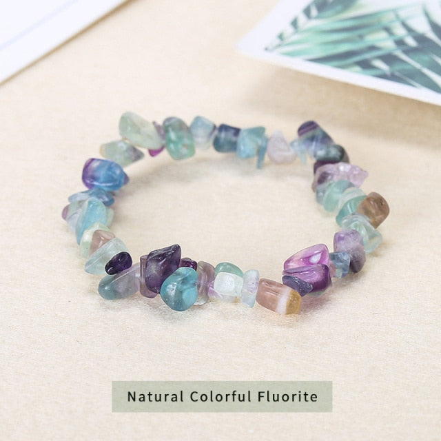 Natural Crystal Gemstone ~ Nature Amethyst & Pure Quartz Bracelet ~ for "All Healing and Protection"
