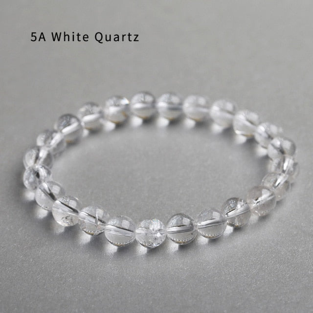 Natural Crystal Gemstone ~ AAA+ Pure Crystal Quartz Bracelet ~ for "Power, Mental Clarity and Energy"