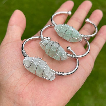Natural Crystal Gemstone ~ Color Defined Clear Quartz Bracelet ~ for "Healing, Growth and Protection"