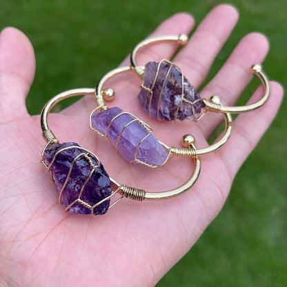 Natural Crystal Gemstone ~ Color Defined Clear Quartz Bracelet ~ for "Healing, Growth and Protection"