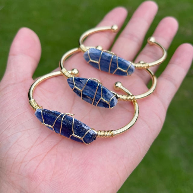 Natural Crystal Gemstone ~ Color Defined Clear Quartz Bracelet ~ for "Healing, Growth and Protection"