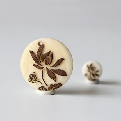 Lotus Flower Fortune Pendant (Tagua Nut)