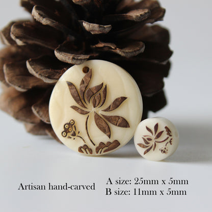 Lotus Flower Fortune Pendant (Tagua Nut)
