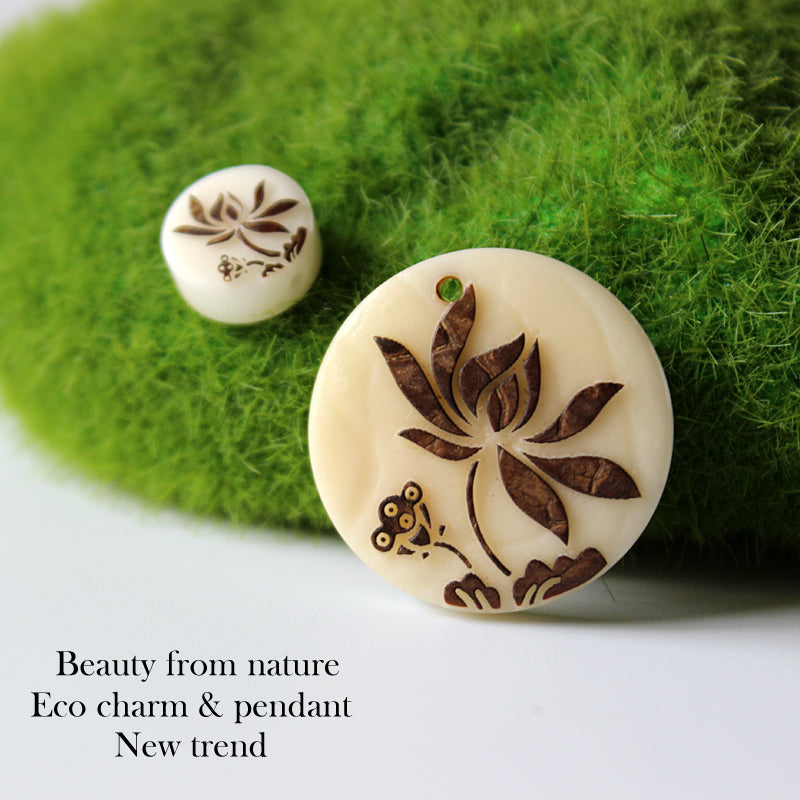 Lotus Flower Fortune Pendant (Tagua Nut)