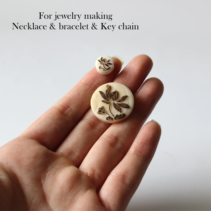 Lotus Flower Fortune Pendant (Tagua Nut)