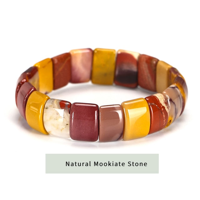 Natural Crystal Gemstone ~ Tiger's Eye and Mookaite Earth Stone Bracelets~ for "Confidence, Strength and Energy"