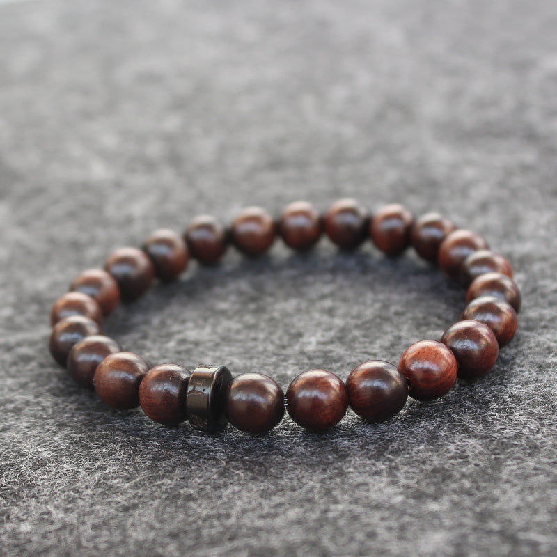 Buddhist Handcrafted Nature Sandalwood Bracelet for "Integrity & Loyalty" - Om Ma Ni Pad Me Hum Center