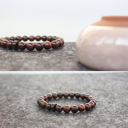 Buddhist Handcrafted Nature Sandalwood Bracelet for "Integrity & Loyalty" - Om Ma Ni Pad Me Hum Center