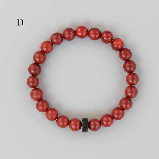 Buddhist Handcrafted Nature Sandalwood Bracelet for "Integrity & Loyalty" - Om Ma Ni Pad Me Hum Center