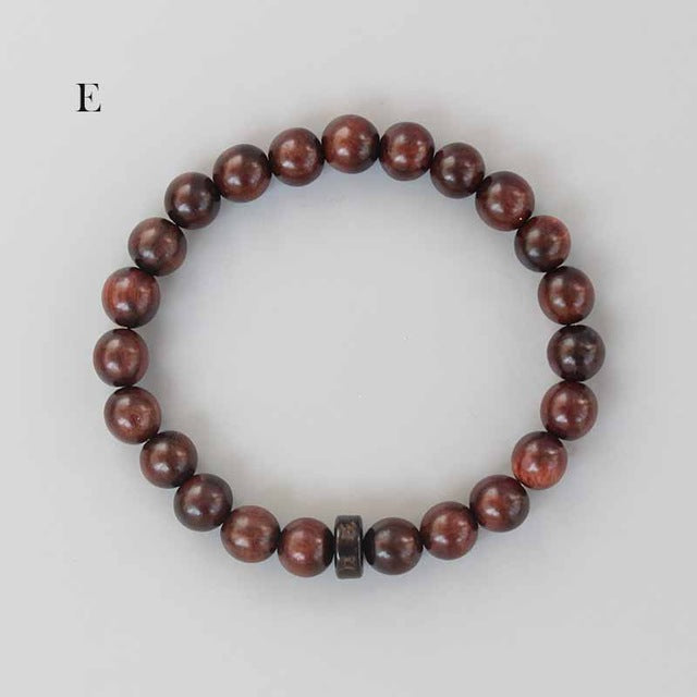 Buddhist Handcrafted Nature Sandalwood Bracelet for "Integrity & Loyalty" - Om Ma Ni Pad Me Hum Center
