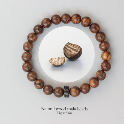 Buddhist Handcrafted Nature Sandalwood Bracelet for "Integrity & Loyalty" - Om Ma Ni Pad Me Hum Center