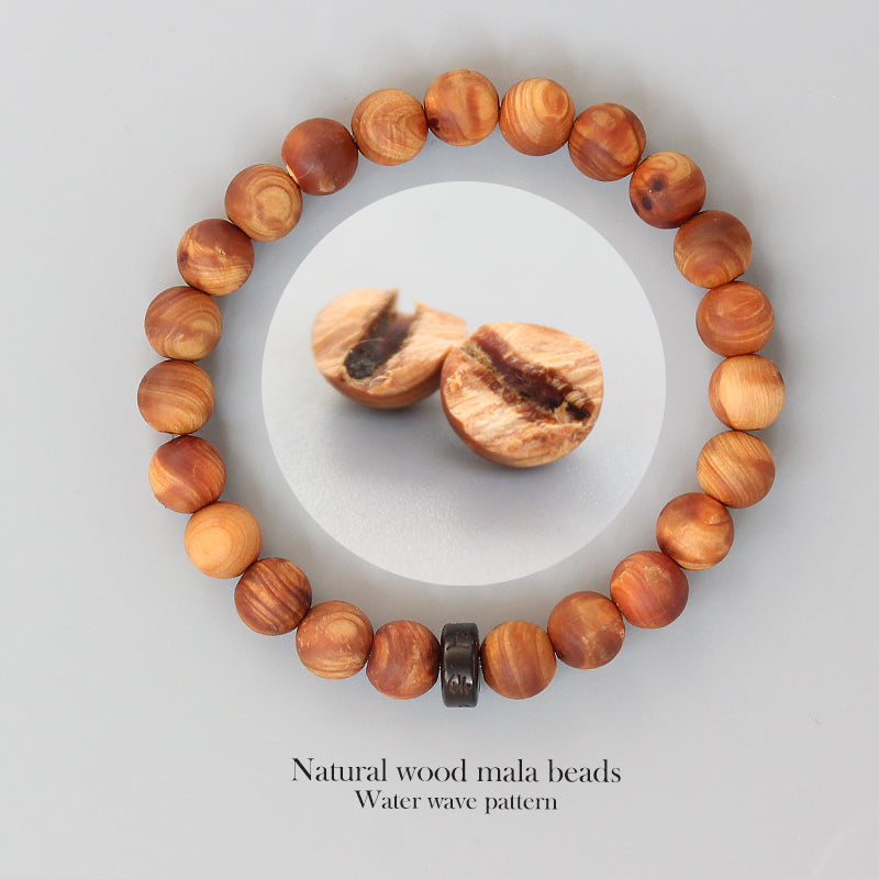Buddhist Handcrafted Nature Sandalwood Bracelet for "Integrity & Loyalty" - Om Ma Ni Pad Me Hum Center