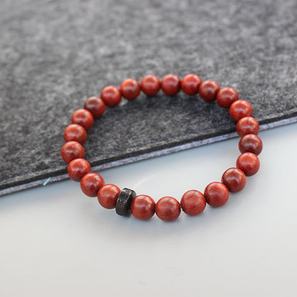Buddhist Handcrafted Nature Sandalwood Bracelet for "Integrity & Loyalty" - Om Ma Ni Pad Me Hum Center