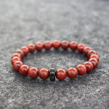 Buddhist Handcrafted Nature Sandalwood Bracelet for "Integrity & Loyalty" - Om Ma Ni Pad Me Hum Center