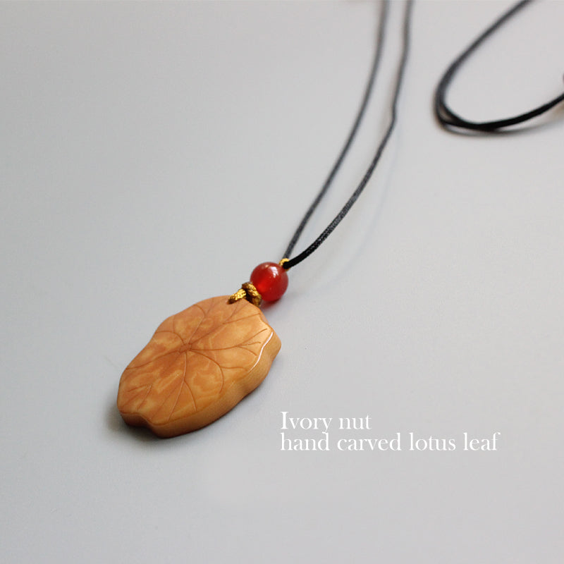 Protective Lotus Pendant (Tagua Nut)
