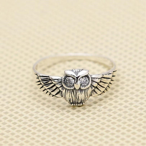 Owl Ring of Good Karma and Wisdom (Silver)