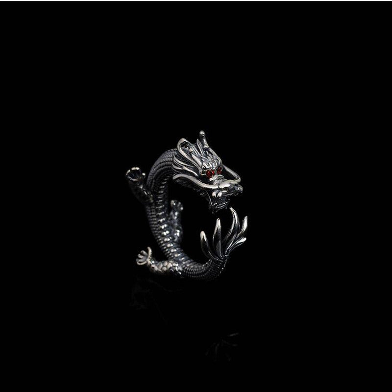 Powerful Dragon Ring for Positive Energy (Silver)