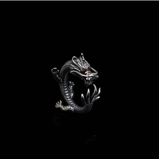 Powerful Dragon Ring for Positive Energy (Silver)