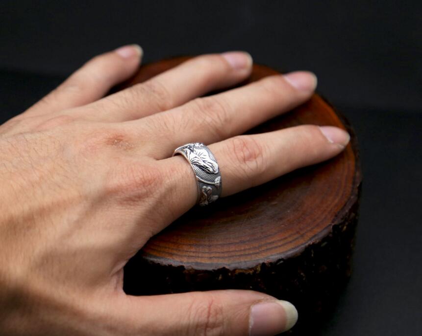 Lotus Ring of Wisdom (Heart Sutra Engraved Inside) (Silver)