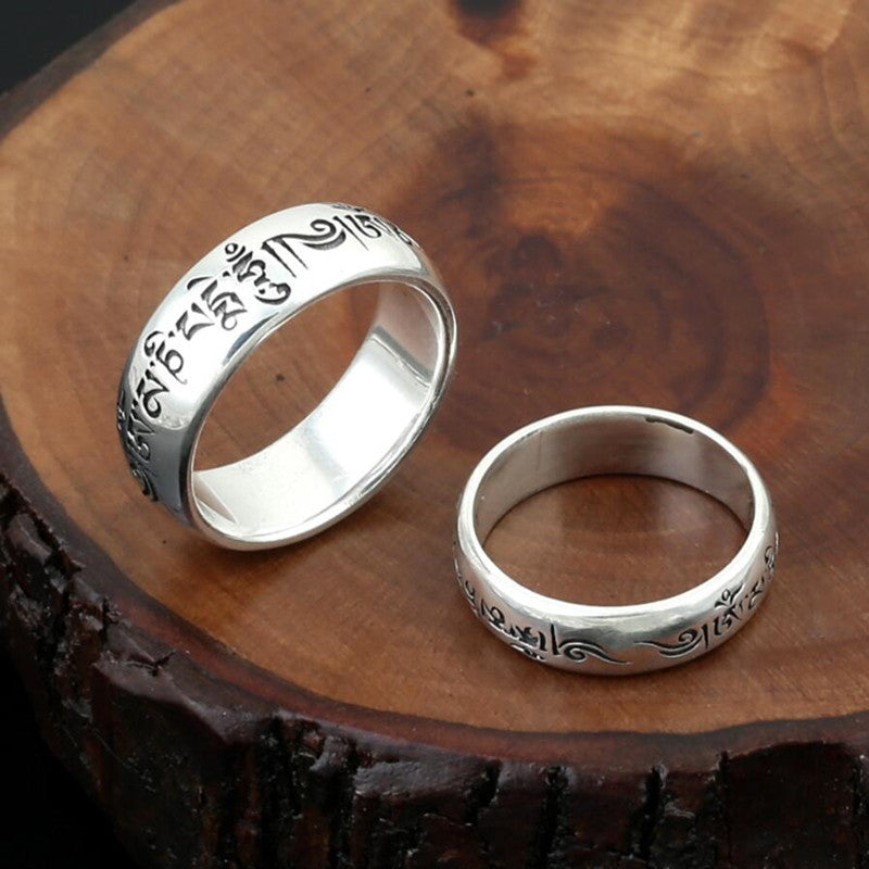 Couple Ring of Firm Thoughts and Meditation (Silver)
