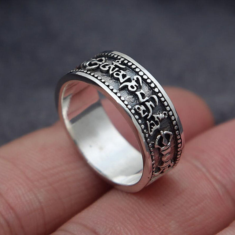 Atmospheric Ring of Traditional Buddhism (Silver)