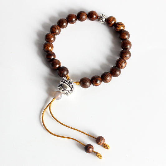 Buddhist Handcrafted Nature Sandalwood Bracelet for "Unity" (made with Holy Buddha Charm)