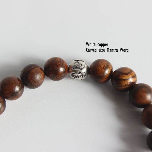 Buddhist Handcrafted Nature Sandalwood Bracelet for "Unity" (made with Holy Buddha Charm)