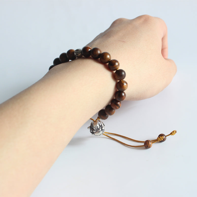Buddhist Handcrafted Nature Sandalwood Bracelet for "Unity" (made with Holy Buddha Charm)