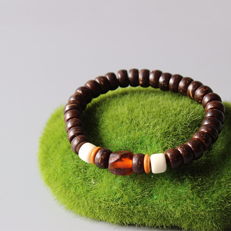 Buddhist Handcrafted Nature Sandalwood Bracelet for "Empathetic" (Coco Nut Shell)