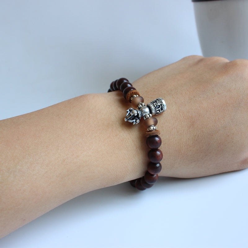 Buddhist Handcrafted Nature Sandalwood Bracelet for "Honesty"