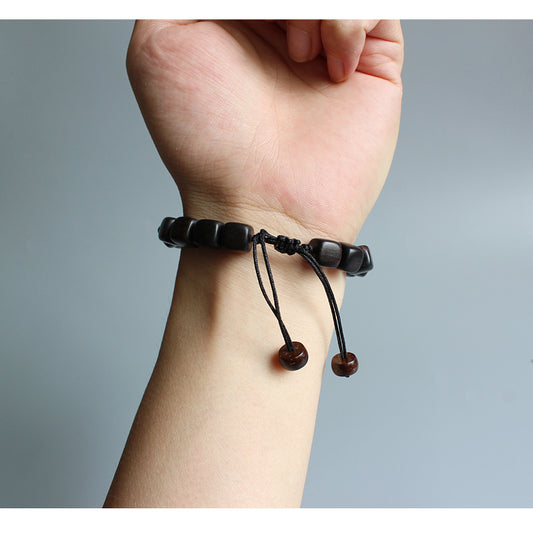Buddhist Handcrafted Nature Sandalwood Bracelet for "Will Power & Confidence" with Om Mani Padme Hum Charm