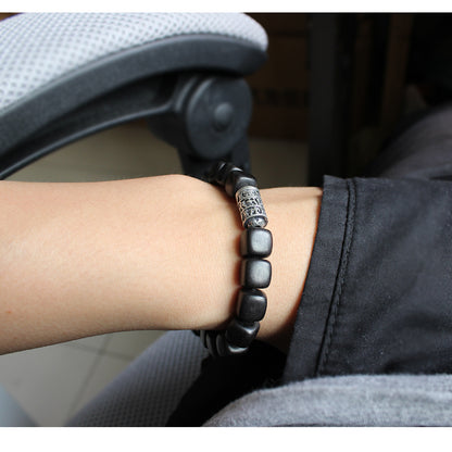 Buddhist Handcrafted Nature Sandalwood Bracelet for "Will Power & Confidence" with Om Mani Padme Hum Charm