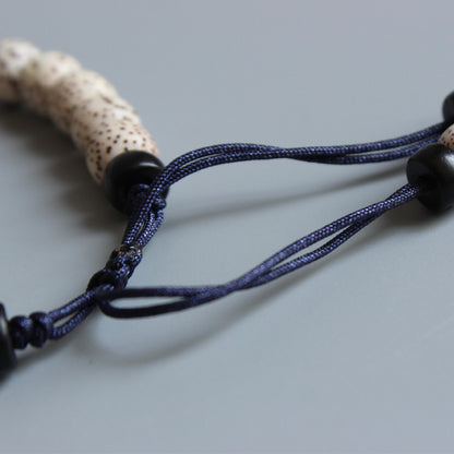 Buddhist Handcrafted Nature Sandalwood Bracelet for Fortune Charm (Moon-Star Beads & Bodhi Seeds)