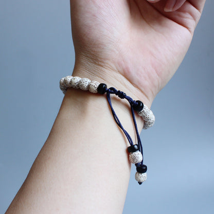 Buddhist Handcrafted Nature Sandalwood Bracelet for Fortune Charm (Moon-Star Beads & Bodhi Seeds)