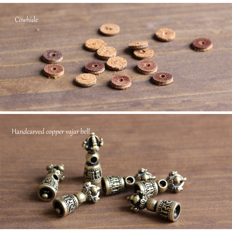 Buddhist Handcrafted Nature Sandalwood Bracelet for "Benevolence & Bold" with Vajra Strength Charm