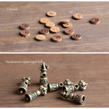 Buddhist Handcrafted Nature Sandalwood Bracelet for "Benevolence & Bold" with Vajra Strength Charm