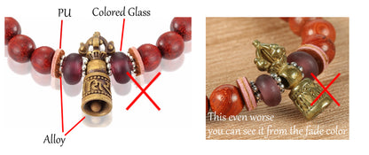 Buddhist Handcrafted Nature Sandalwood Bracelet for "Benevolence & Bold" with Vajra Strength Charm