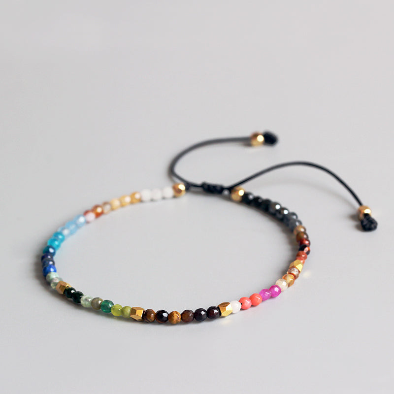 Handmade Tibetan Blessed Knots - "12 Constellation Lucky Crystal Bracelet"