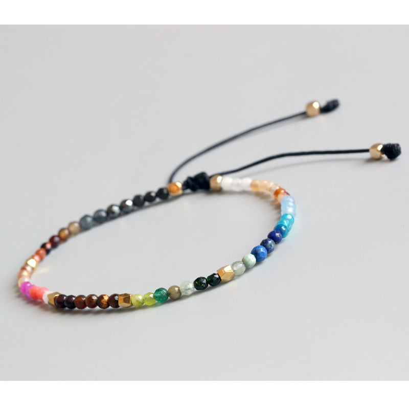 Handmade Tibetan Blessed Knots - "12 Constellation Lucky Crystal Bracelet"