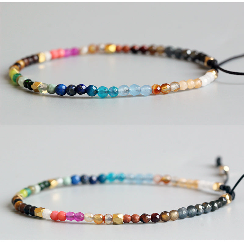 Handmade Tibetan Blessed Knots - "12 Constellation Lucky Crystal Bracelet"
