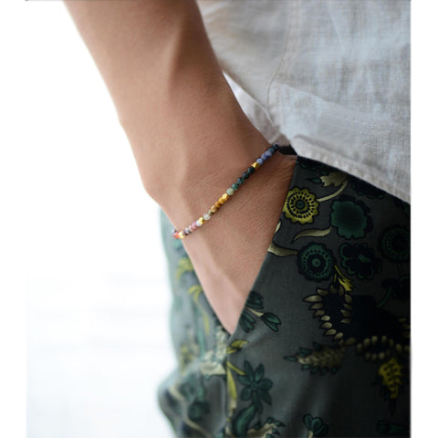 Handmade Tibetan Blessed Knots - "12 Constellation Lucky Crystal Bracelet"