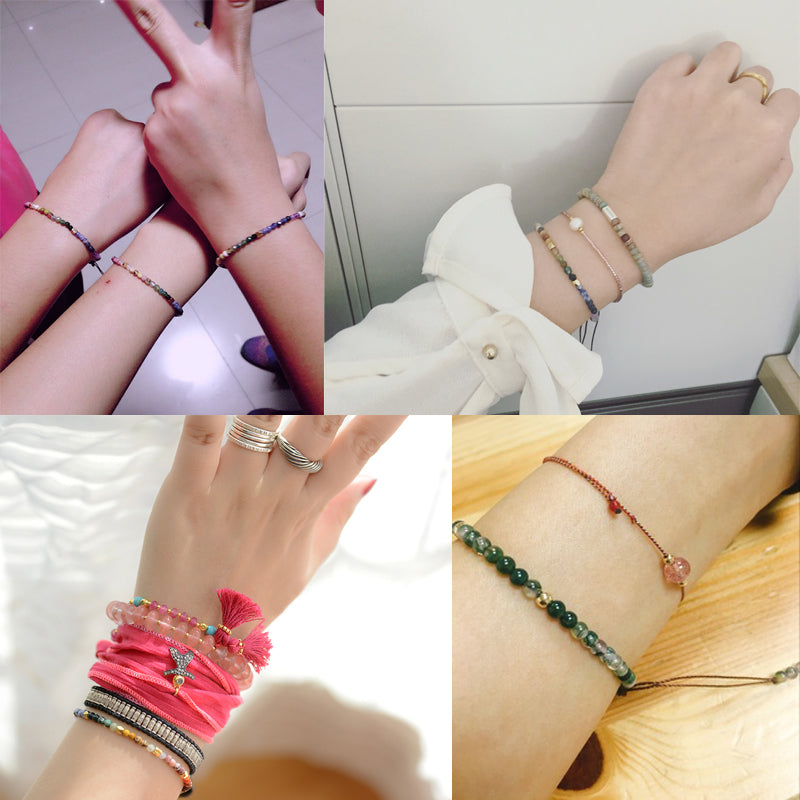 Handmade Tibetan Blessed Knots - "12 Constellation Lucky Crystal Bracelet"