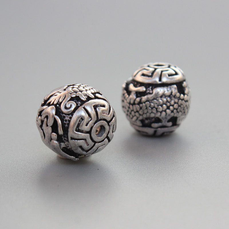 Dragon Pattern Creativity Pendant (White Copper)