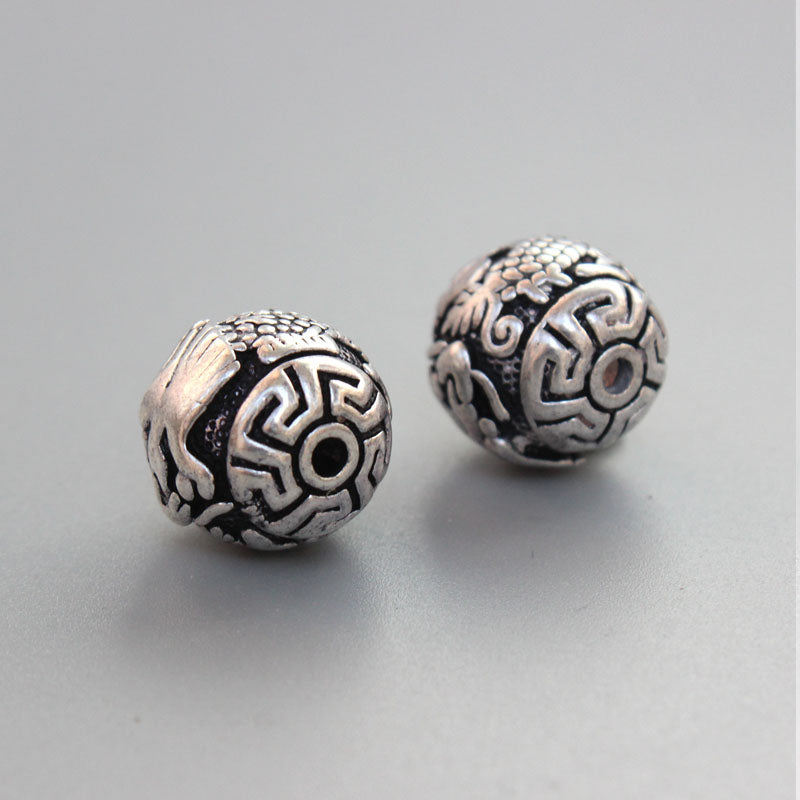 Dragon Pattern Creativity Pendant (White Copper)