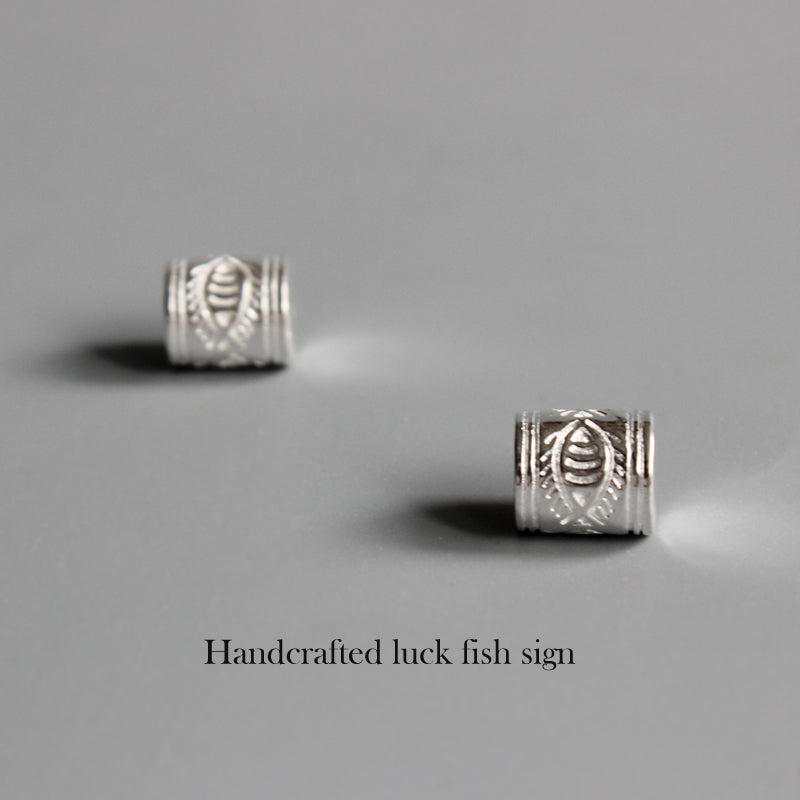 Cylinder Fish Bliss Pendant  (White Copper)