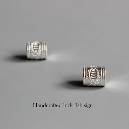 Cylinder Fish Bliss Pendant  (White Copper)