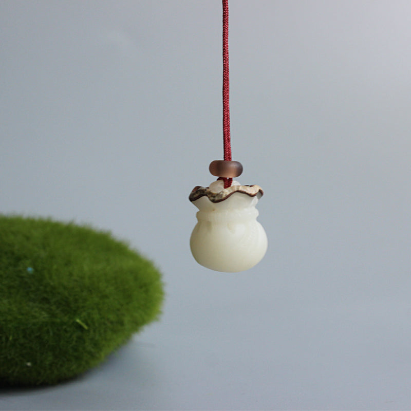 Lucky Bag Pendant (White Bodhi Seed)
