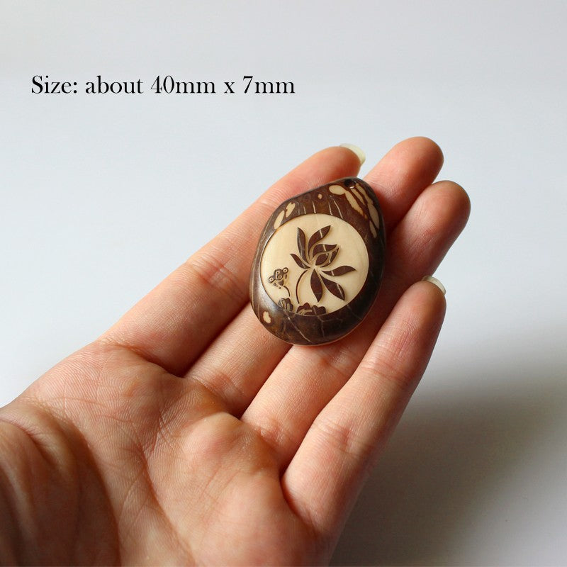 Lotus Flower Enlightenment Pendant (Tagua Nut)