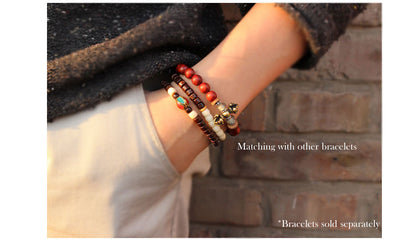 Buddhist Handcrafted Nature Sandalwood Bracelet for "Zen Buddhism" (made with Organic Coconut Shell, Ivory Beads, & Olive Nut)